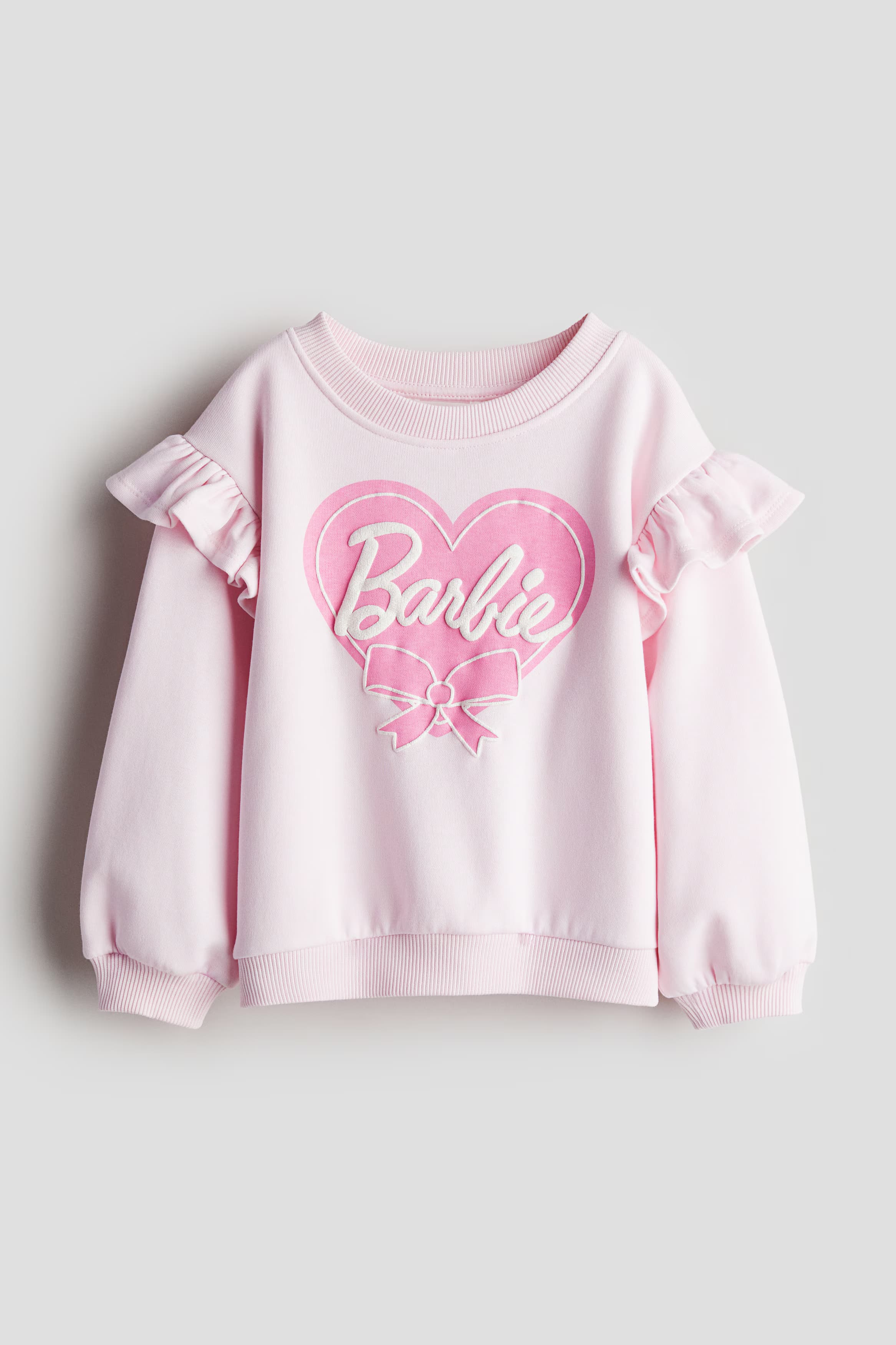 Frill-trimmed printed sweatshirt