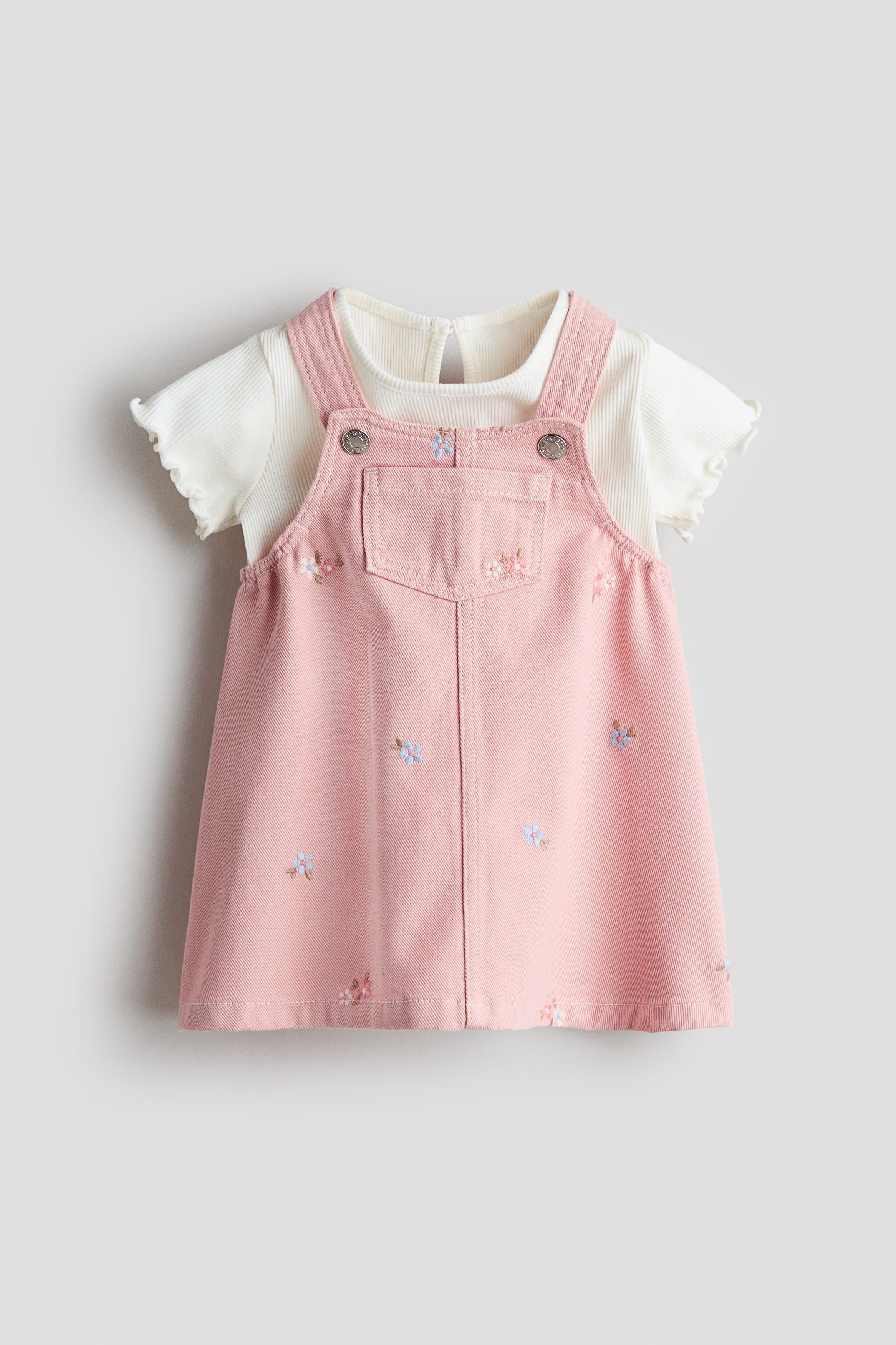 2-Piece Overall Dress and Top Set
