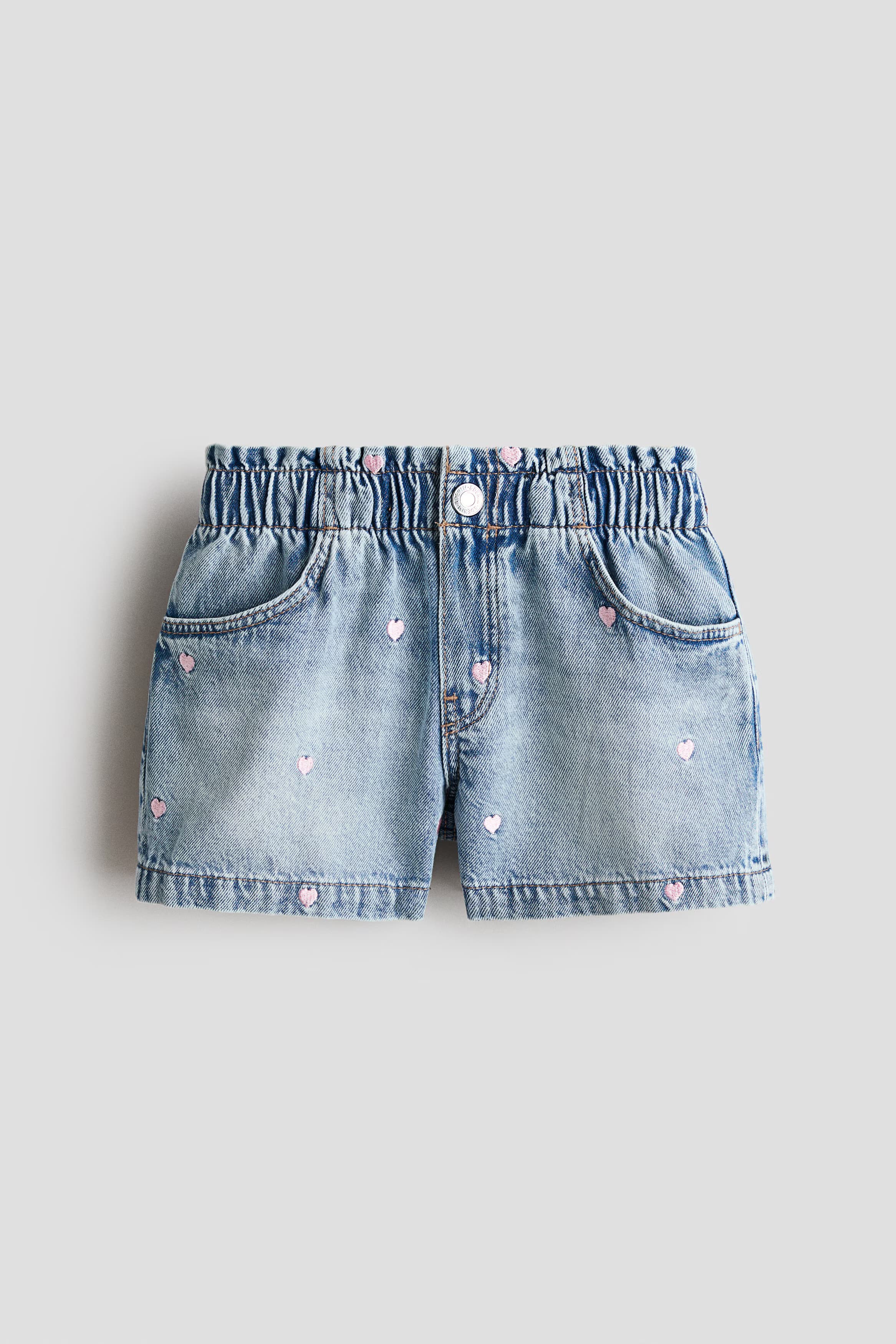Embroidered Denim Shorts